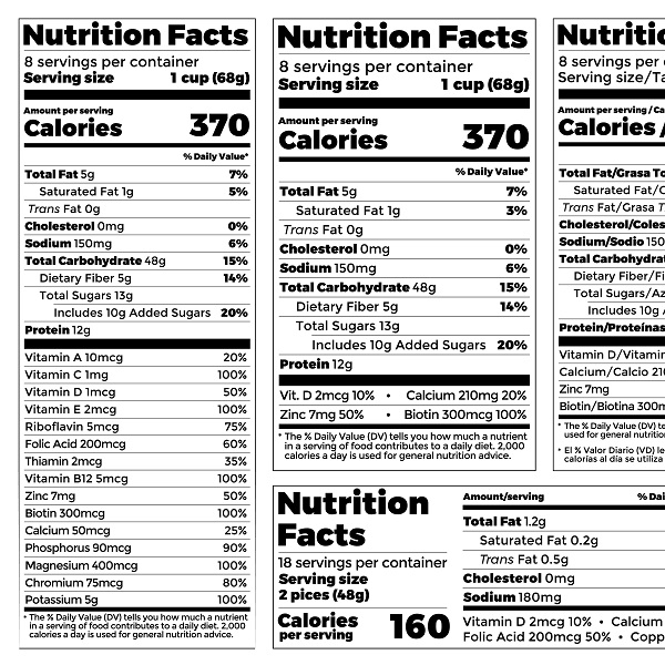 Example of food label